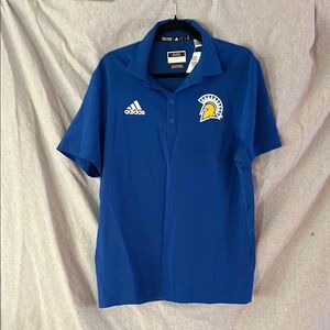 Adidas Blue Polo Shirt with Logo san jose state college